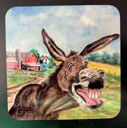 "Laughing Donkey" Coaster Original Watercolor by Brad Tonner