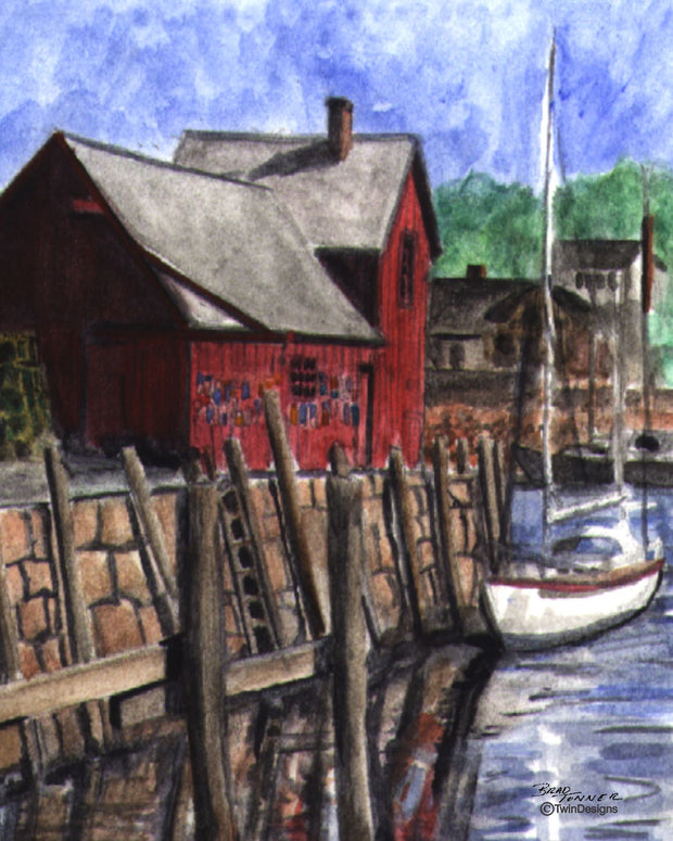 "Rockport Massachusetts" Boxed Note Cards Original Watercolor by Brad Tonner