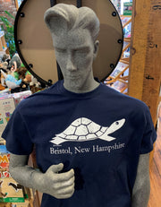 Diane the Turtle  Bristol, New Hampshire Adult T-shirt size Large. Navy Blue 100% Cotton