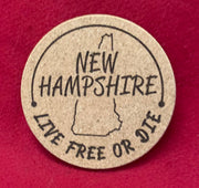 New Hampshire Live Free or Die Cork Coaster
