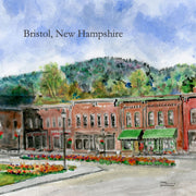 "Central Square Bristol New Hampshire"  Ceramic Trivet  Original Watercolor by Brad Tonner