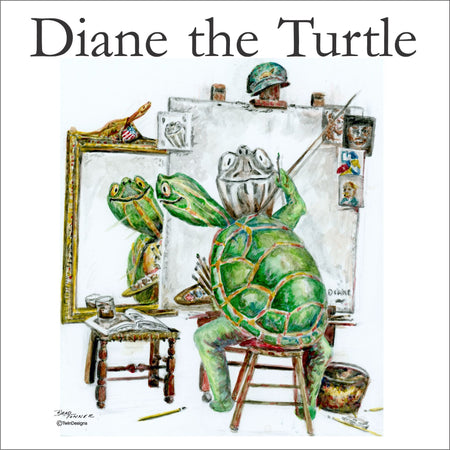 "Diane the Turtle Self Portrait"  11oz Ceramic Mug Original Watercolor by Brad Tonner