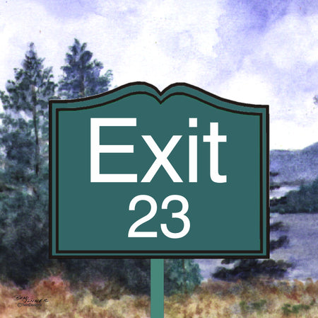 " Exit 23" Ceramic Trivet Original Watercolor by Brad Tonner