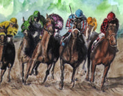"Horse Race" Boxed Note Cards Original Watercolor by Brad Tonner
