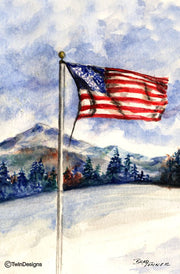 "Winter Flag" Boxed Note Cards Original Watercolor by Brad Tonner
