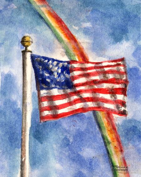 "Rainbow Flag" Boxed Note Cards Original Watercolor by Brad Tonner