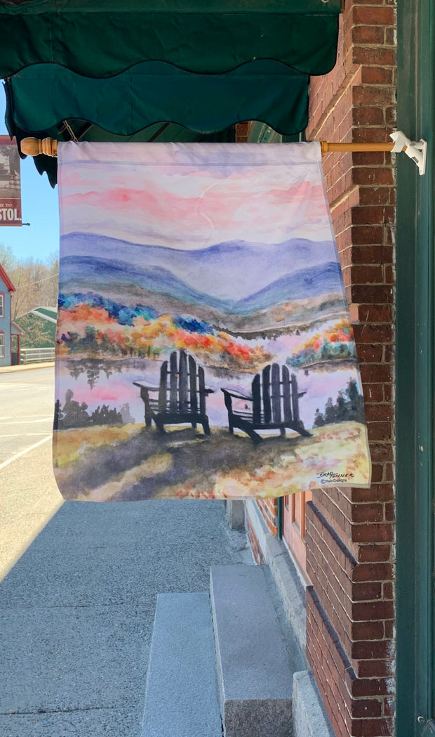 "The Mountains are Calling" House Flag Original Watercolor by Brad Tonner