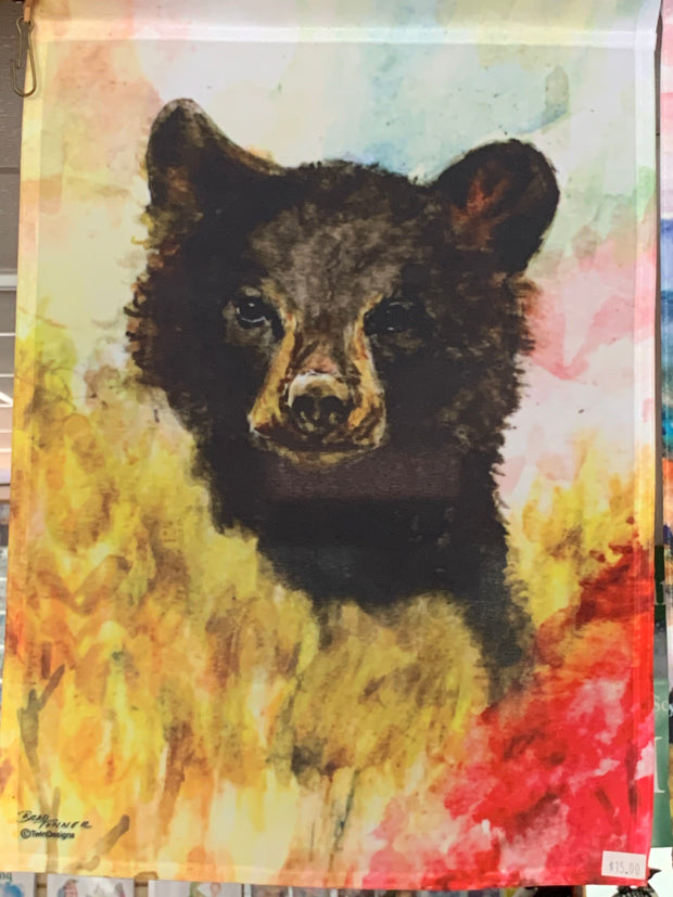 "Bear" Garden Flag Original Watercolor by Brad Tonner