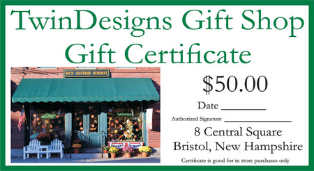 $50.00 TwinDesigns Gift Shop Gift Certificate