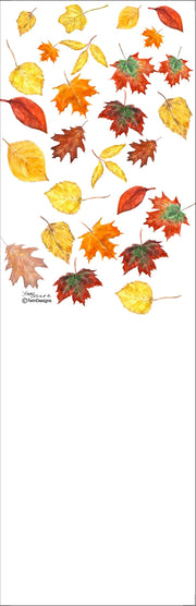 Falling Leaves Magnetic Note Pad. 3" x 9" 50 Sheets of Paper Original Water Color by Brad Tonner