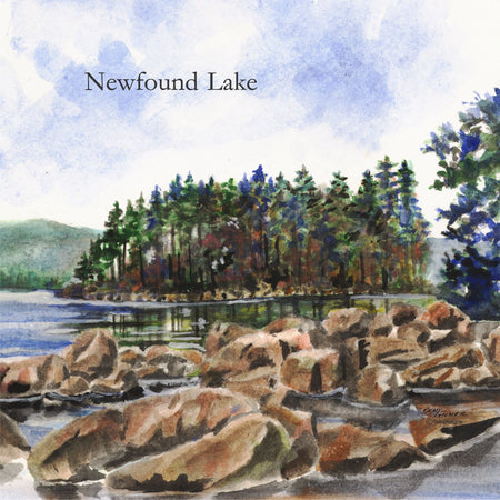 Belle Island Newfound Lake Ceramic Trivet Original Watercolor by Brad Tonner