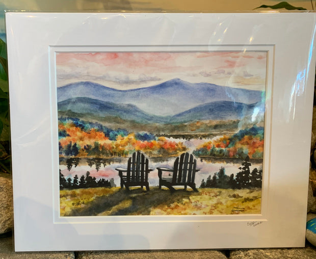 "The Mountains are Calling" Matted Print of an Original Watercolor by Brad Tonner