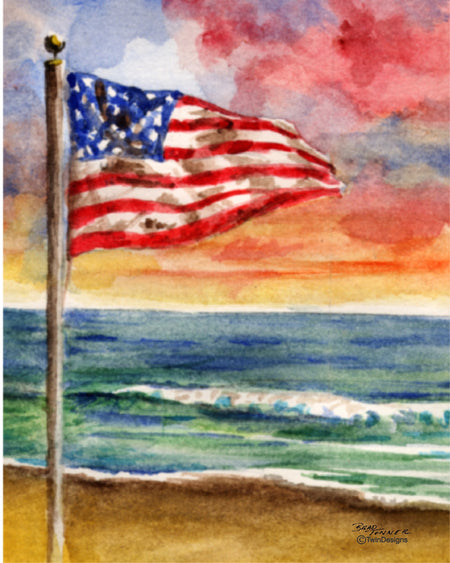 Summer Flag Note Cards