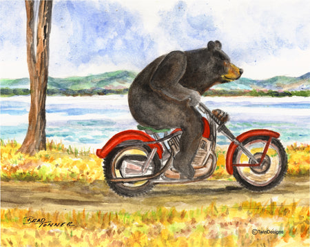 Bear Motorcycle Note Cards