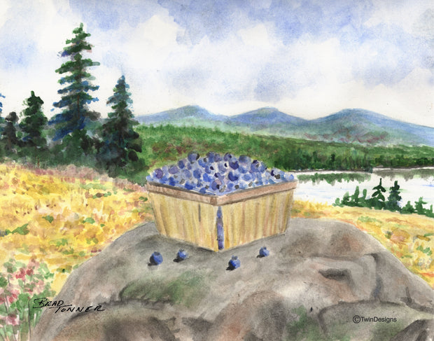 Blueberries Note Cards