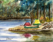 Camping on Waters Edge Note Cards