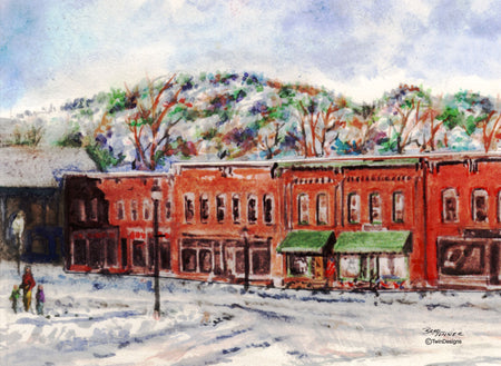 "Christmas Bristol, New Hampshire Boxed Christmas Cards Original Watercolor by Brad Tonner