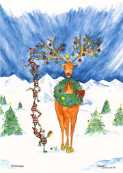 "Christmas Elves" Boxed Christmas Cards Original Watercolor by Brad Tonner