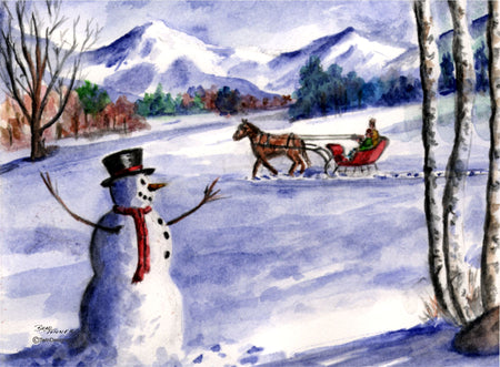 "Country Christmas" Boxed Christmas Cards Original Watercolor by Brad Tonner
