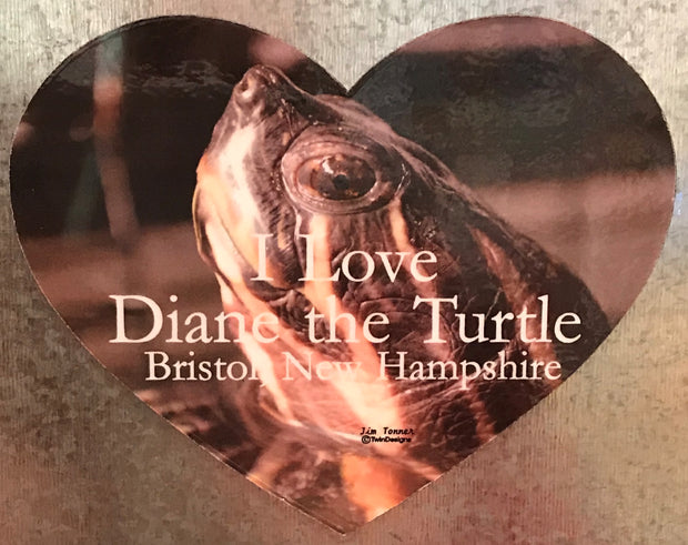 I Love Diane the Turtle Die Cut Heart Magnet