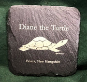 Diane the Turtle Slate Coaster