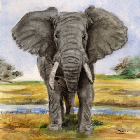 "Elephant" Ceramic Tile Trivet