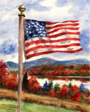 Fall Flag Note Cards