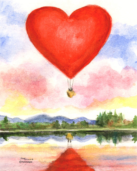 Heart Balloon Note Cards
