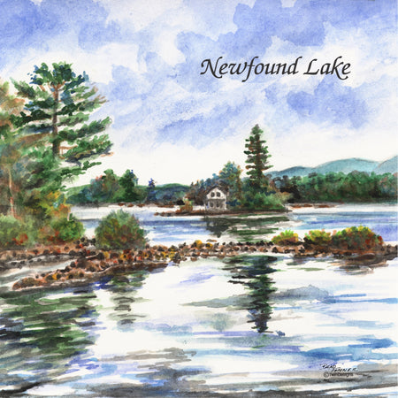 "Loon Island Newfound Lake" Ceramic Tile Trivet