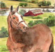 "Horse Farm" Ceramic Tile Trivet