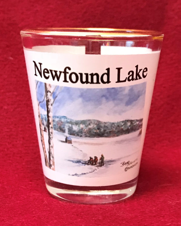 Ice Fishing on Newfound Lake Shot Glass