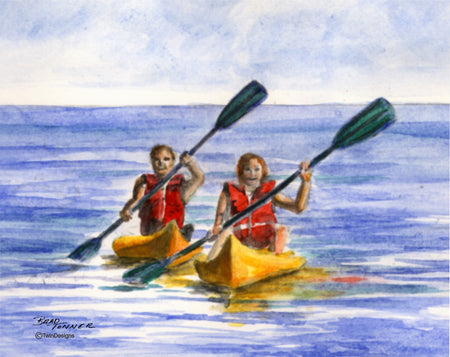 Kayakers Note Cards