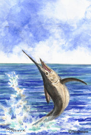 "Marlin" Note Cards Original Watercolor by Brad Tonner