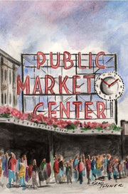 "Public Market Seattle" Note Cards Original Watercolor by Brad Tonner