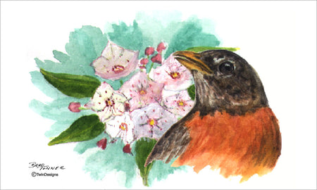 "Robin and Laurel" Note Cards Original Watercolor by Brad Tonner