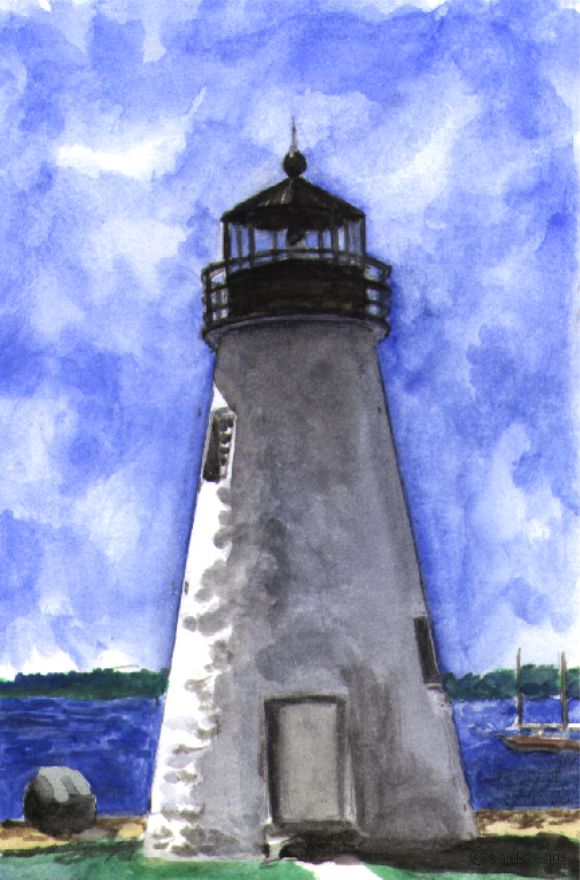 "Concord Point Lighthouse Maryland" Boxed Note Cards Original Watercolor by Brad Tonner