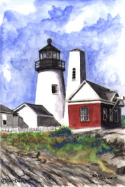 "Pemaquid Point Lighthouse Maine" Boxed Note Cards Original Watercolor by Brad Tonner