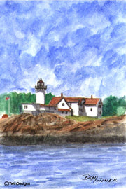"Eastern Point Lighthouse Massachusetts" Boxed Note Cards Original Watercolor by Brad Tonner