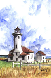 "Point Wilson Lighthouse Washington" Boxed Note Cards Original Watercolor by Brad Tonner