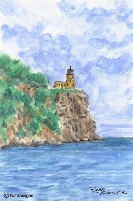 "Split Rock Lighthouse Minnesota" Boxed Note Cards Original Watercolor by Brad Tonner