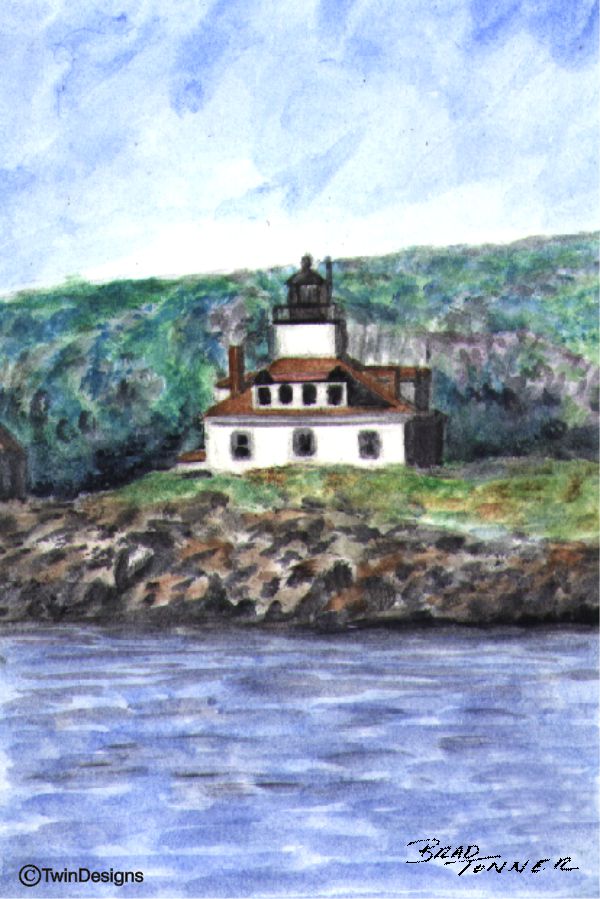 "Egg Rock Lighthouse Maine" Boxed Note Cards Original Watercolor by Brad Tonner