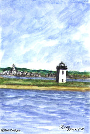 "Long Point Lighthouse Cape Cod" Boxed Note Cards Original Watercolor by Brad Tonner