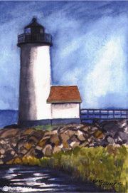 "Annisquam Harbor Lighthouse Massachusetts" Boxed Note Cards Original Watercolor by Brad Tonner