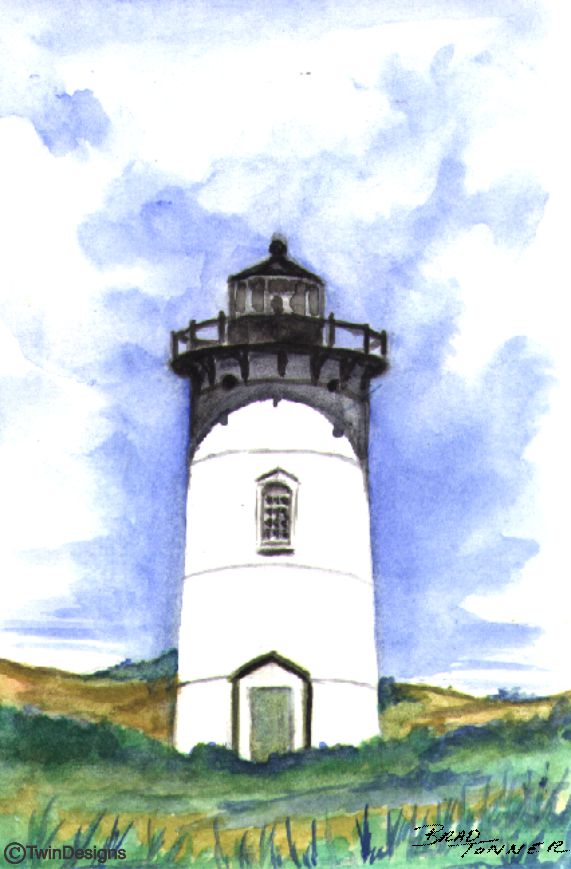 "Race Point Lighthouse Cape Cod" Boxed Note Cards Original Watercolor by Brad Tonner