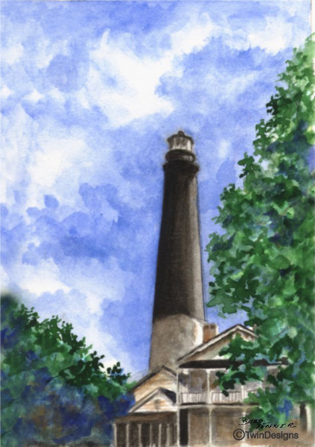 "Pensacola Lighthouse Florida" Boxed Note Cards Original Watercolor Brad Tonner