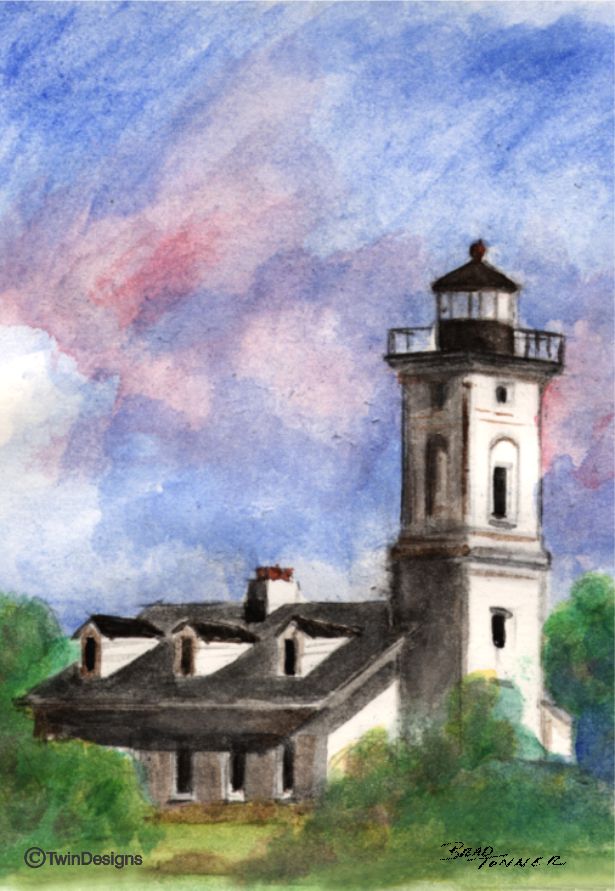 "Stony Point Lighthouse Lake Ontario" Boxed Note Cards Original Watercolor by Brad Tonner