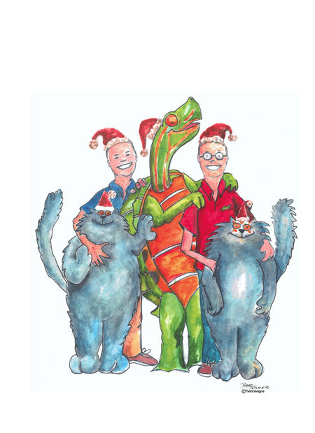 "Merry Christmas from TwinDesigns" Boxed Christmas Cards Original Watercolor Brad Tonner