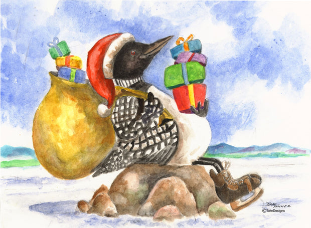 "Loon Christmas" Boxed Christmas Cards Original Watercolor Brad Tonner