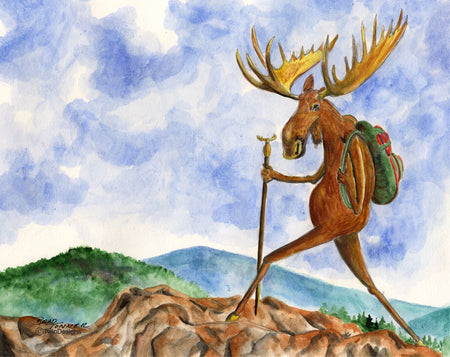 Moose Hiking Note Cards