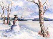 "Newfound Lake Christmas" Boxed Christmas Cards Original Watercolor by Brad Tonner